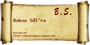 Bakos Sára névjegykártya